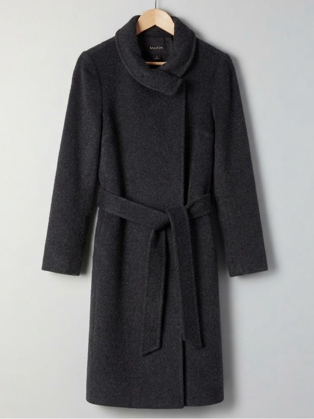Babaton Aritzia Grey Wool Wrap Coat Jacket Medium - Flaw in Pocket
